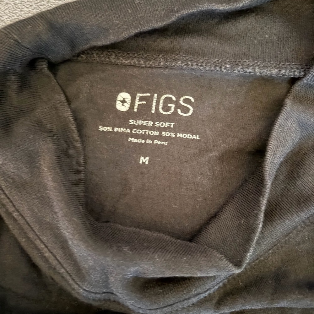 Figs Black Super Soft Mock Neck Long Sleeve